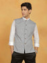 Vastramay Men's Beige Cotton Nehru Jacket